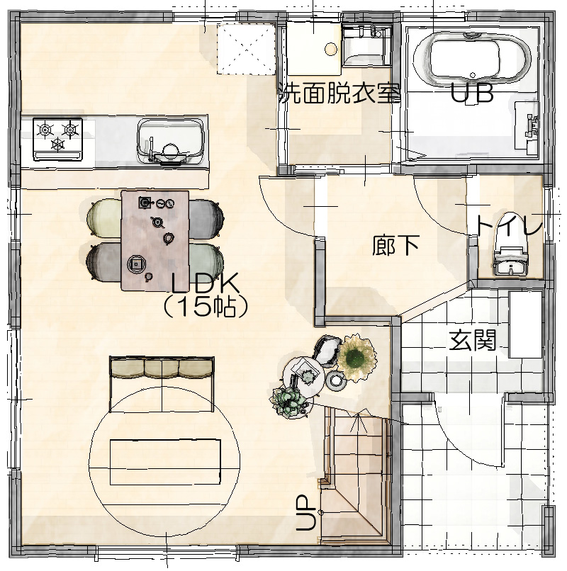 戸建賃貸ハイパーウッドタイプ16 1F間取り