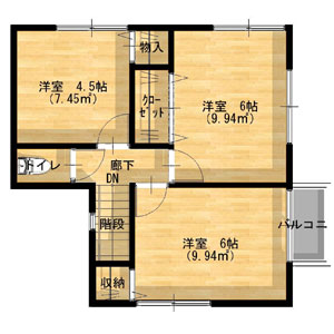 戸建賃貸ハイパーウッドタイプ16 2F間取り