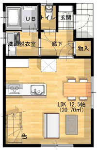 戸建賃貸ハイパーウッドタイプ16 1F間取り