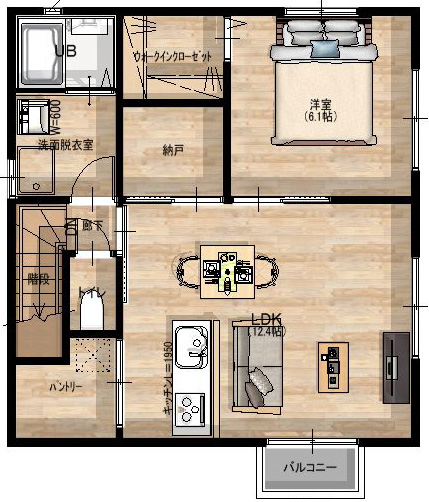 戸建賃貸ハイパーウッドメゾネット① 2F間取り
