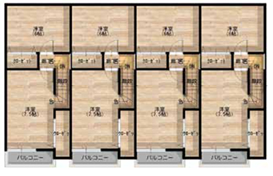 戸建賃貸ハイパーウッドメゾネット① 2F間取り
