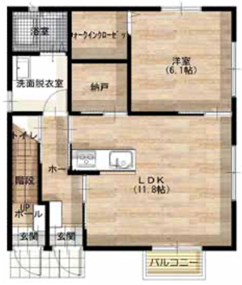 戸建賃貸ハイパーウッドタイプ16 1F間取り